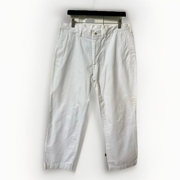 Polo Ralph Lauren Pants Mens 35 White Chino Trousers Flat Front Classic Fit - Picture 1 of 13